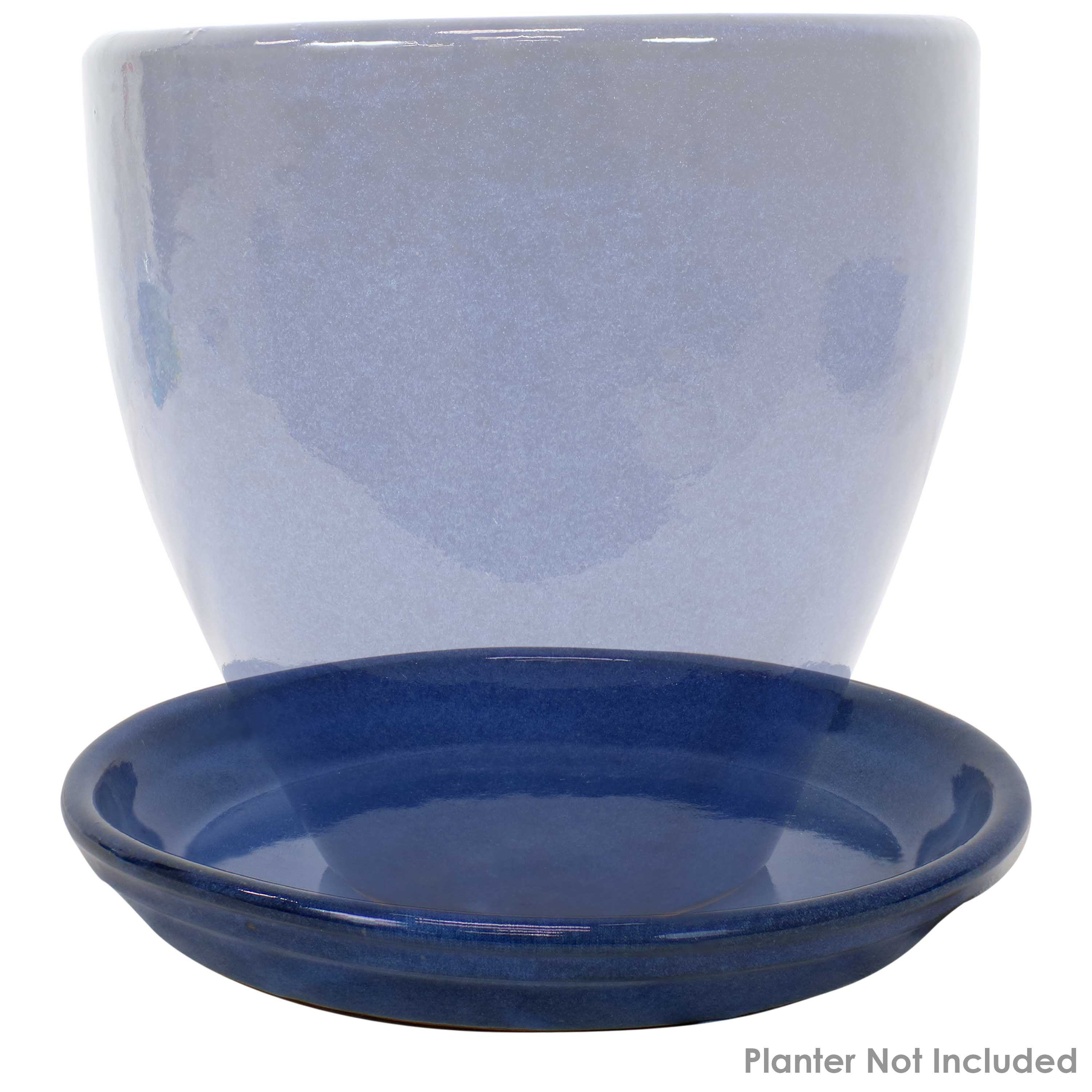 Sunnydaze 4-Pack Glazed Ceramic Plant Saucers for Indoor & Outdoor Potted Plants – Perfect for Home, Garden, and Patio Decor