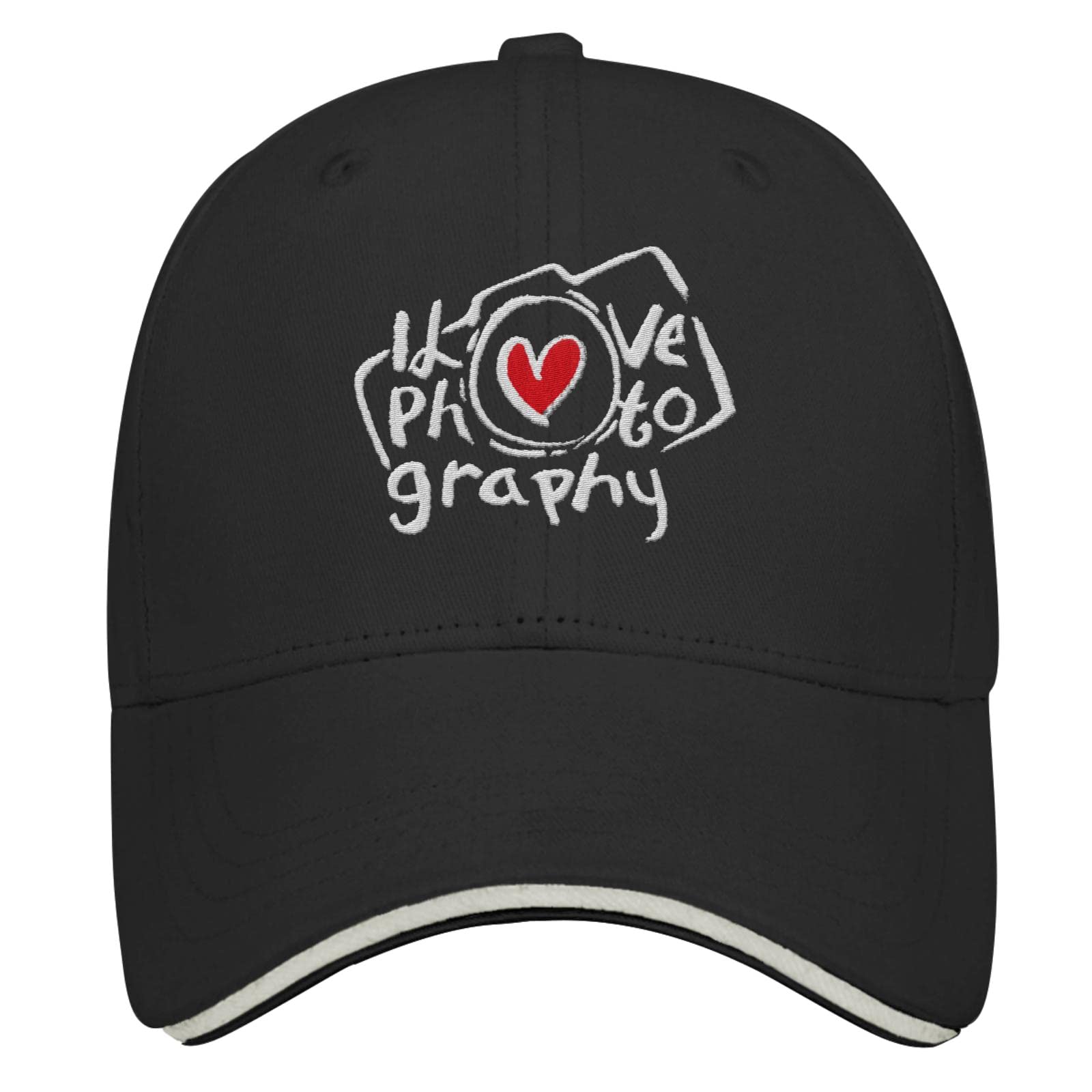 Vintage Baseball Caps with Camera & 'I Love Photography' Embroidery - Retro Snapback Hats for Photographers, Men & Women - Perfect for Outdoor Photography, Travel & Casual Wear