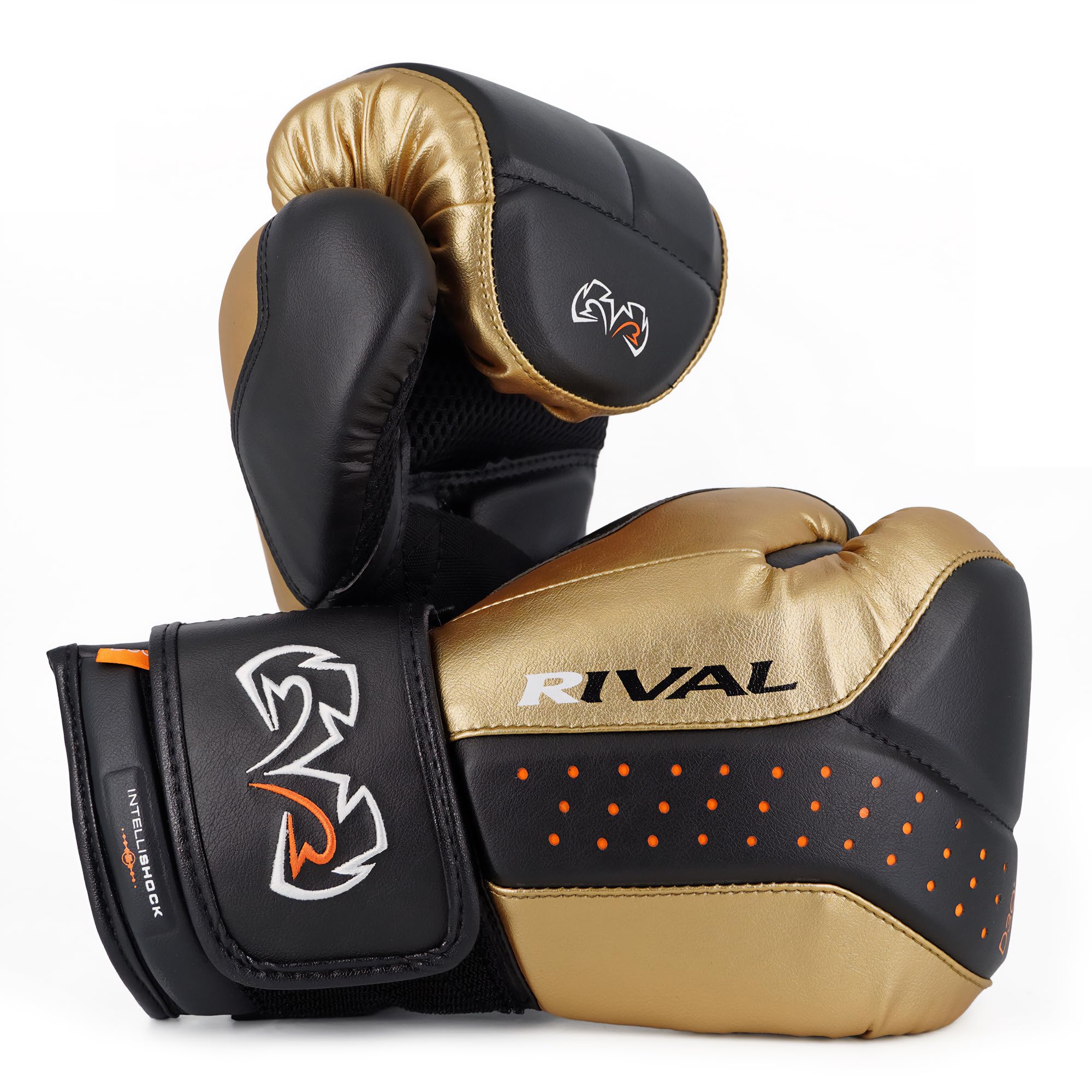 RIVAL RB10 Intelli-Shock Boxing Bag Gloves - Hook & Loop Closure, Ergonomic Fit, 1.25