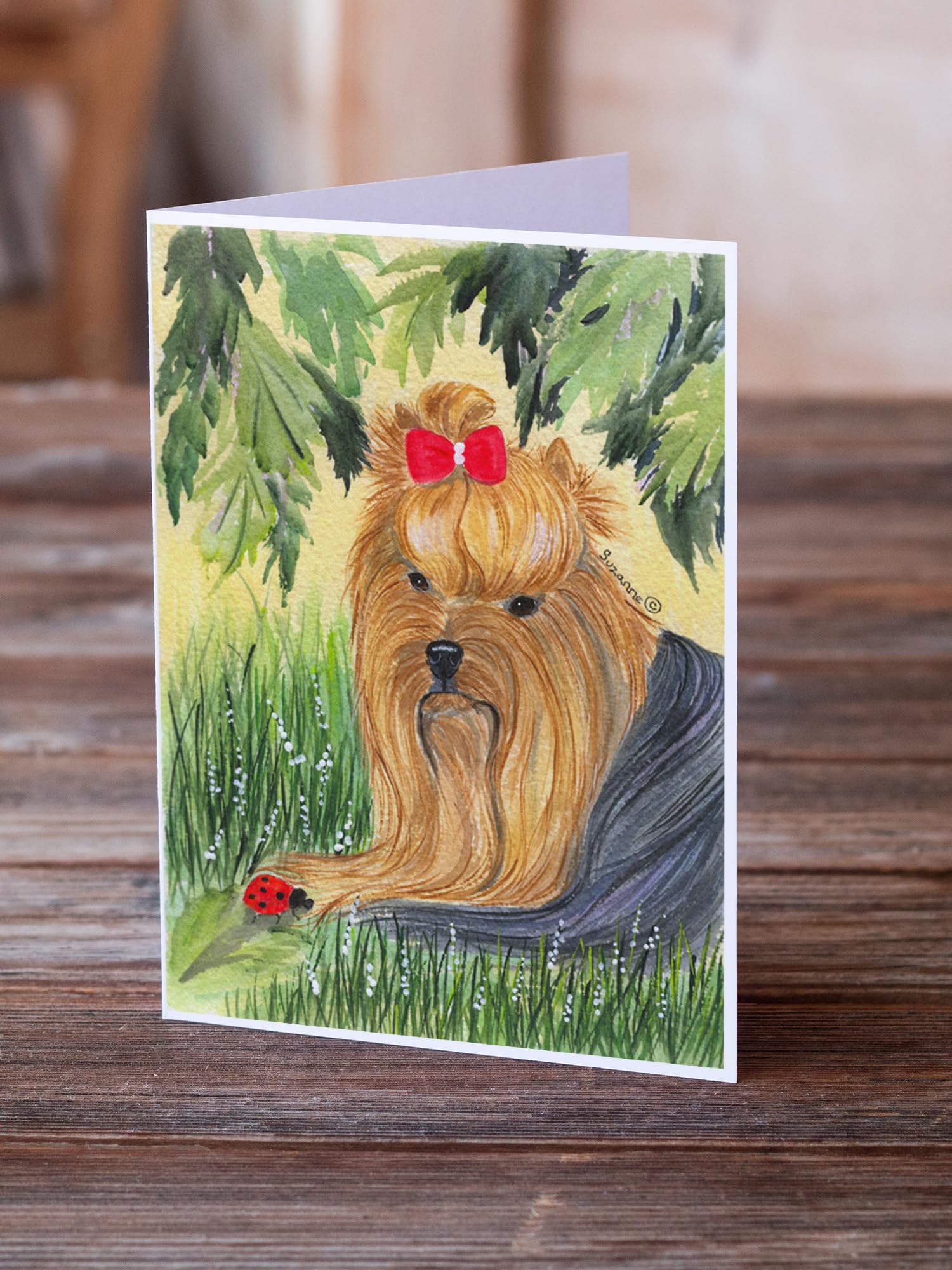 Yorkie Greeting Cards and Envelopes - Pack of 8 Blank A7 Note Cards (5x7 Inches) for Birthdays, Thank You Notes & Special Occasions | Whimsical Dog Lover Stationery