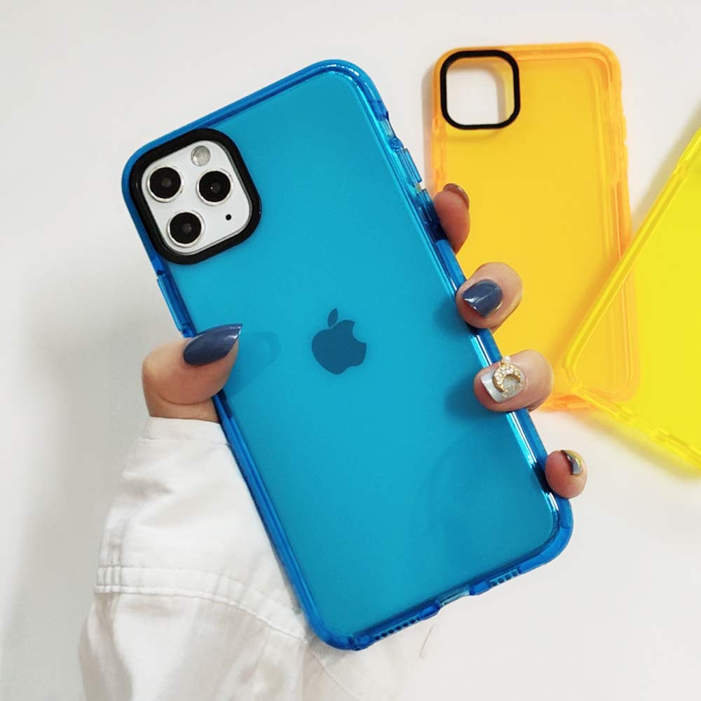 Shockproof Clear TPU Case for iPhone 11 Pro Max (6.5 Inch) - Slim Fit Soft Rubber Protective Cover with Shock-Absorbing Technology | Perfect for Everyday Use, Outdoor Activities & Travel (Blue)