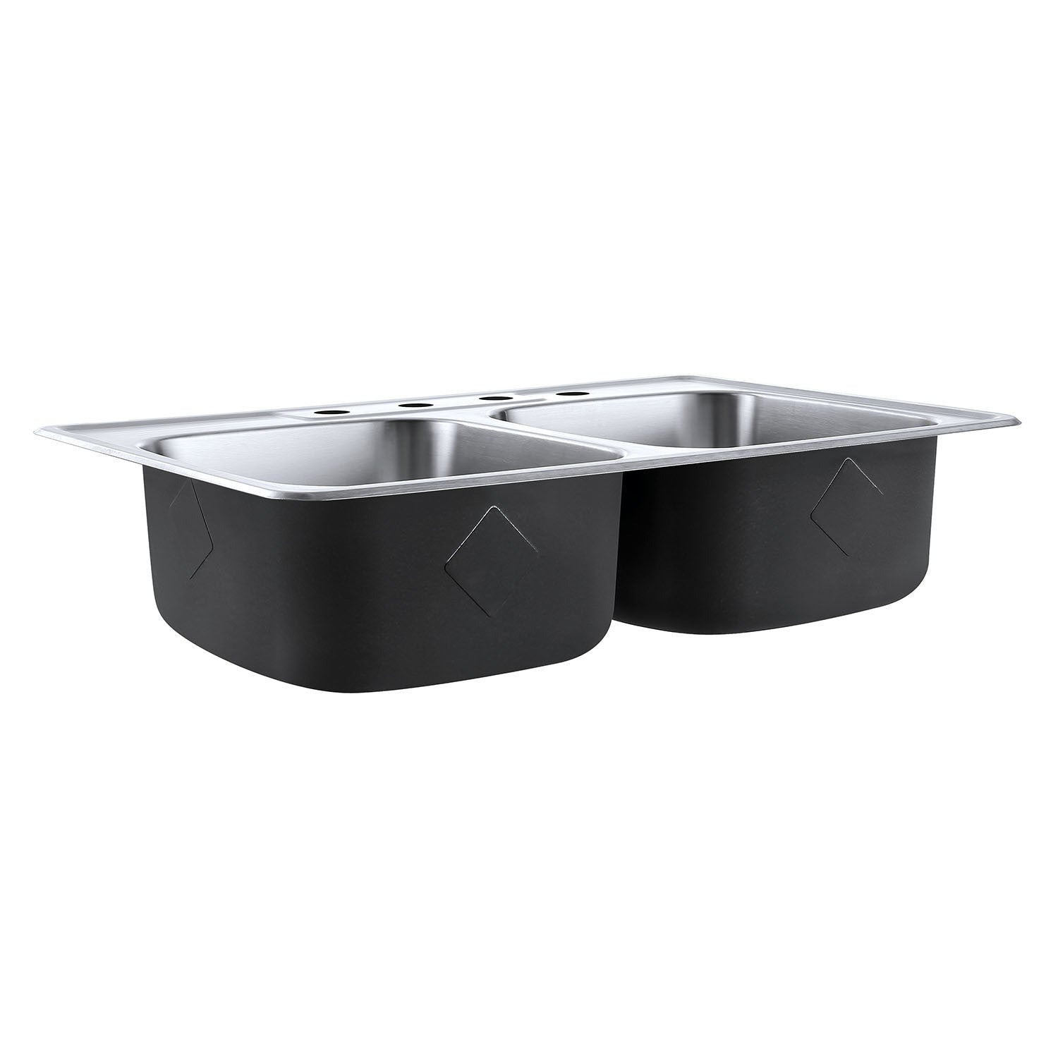 Kingston Brass 33-Inch Drop-In Double Bowl Kitchen Sink with Brushed Nickel Finish (Model GKTD33228) - Perfect for Modern Kitchens, Remodeling, and Heavy-Duty Cooking