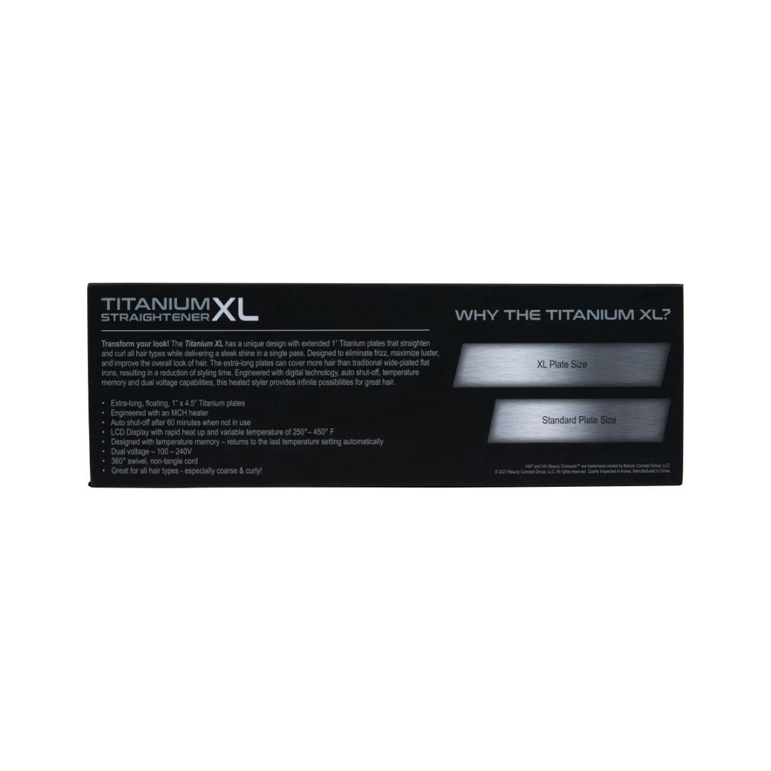 HAI Titanium XL Professional Flat Iron - Extra Long Plates Hair Straightener with Ionic Technology for Faster Styling | Salon-Quality Styling for Long, Thick Hair at Home