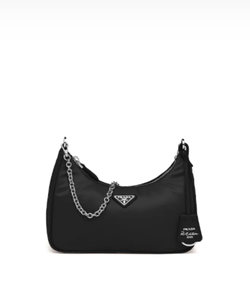 Prada Re-Edition 2005 Nylon Shoulder Bag Black | Luxury Designer Handbag for Women | Perfect for Everyday Use, Work & Night Out