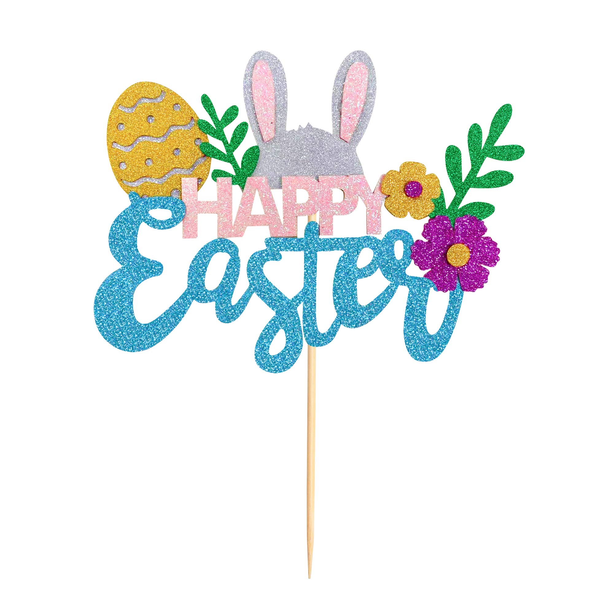 Easter Bunny Cake Topper - Happy Easter Rabbit Cake Decor for Easter Party, Birthday, Baby Shower & Spring Celebrations - 1pc Adorable Bunny Cake Decoration