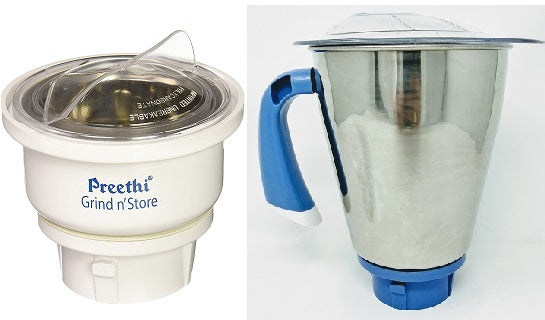 Preethi Blue Leaf Glass Jars Set of 2 - Airtight Food Storage Containers for Kitchen Pantry Organization | Perfect for Storing Spices, Coffee, Tea & Dry Goods