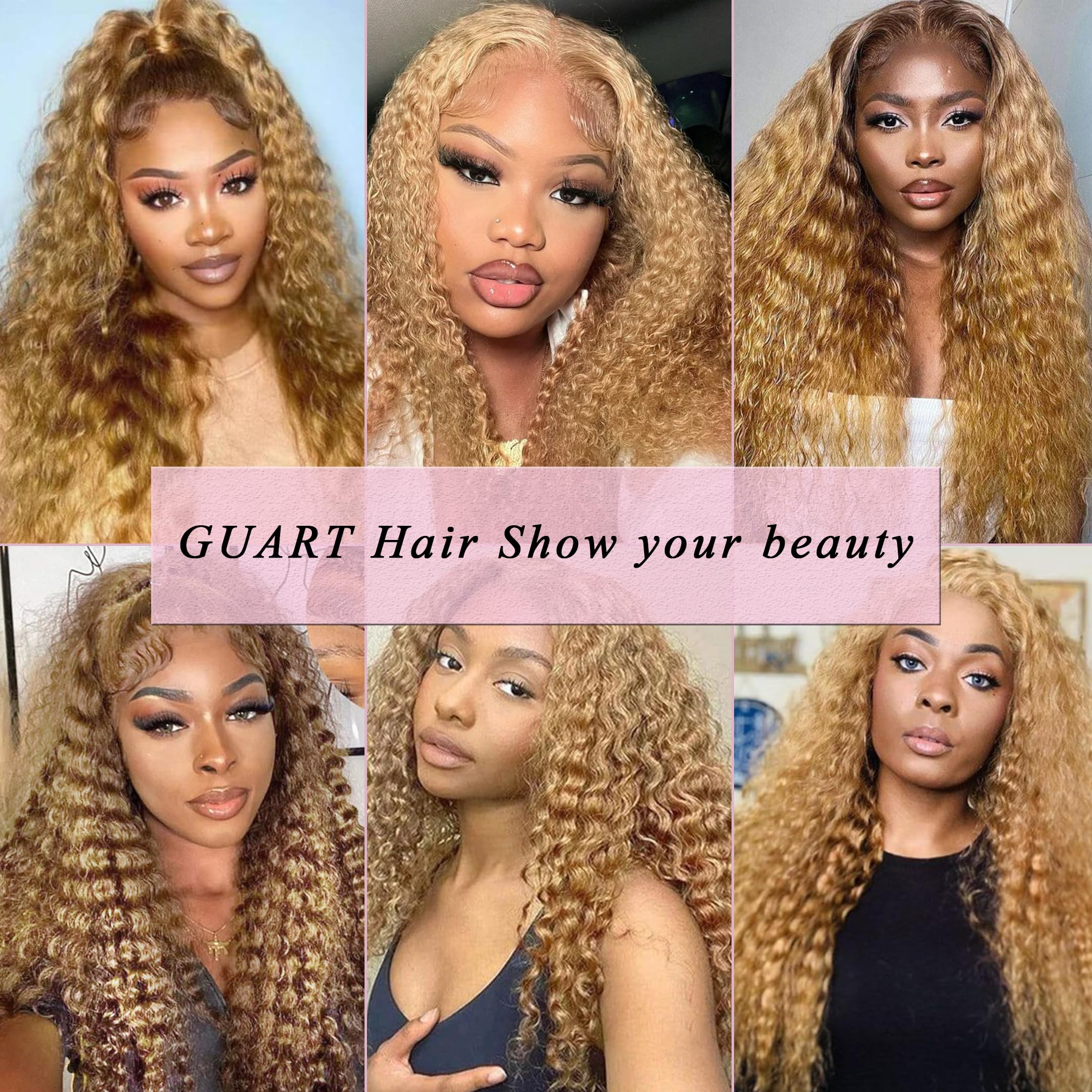 Honey Blonde 26 Inch Deep Wave Lace Front Wig - 13x6 HD Transparent Lace Frontal Human Hair Wig with Pre-Plucked Hairline & 180% Density for Women | Perfect for Daily Wear, Cosplay, and Special Occasions