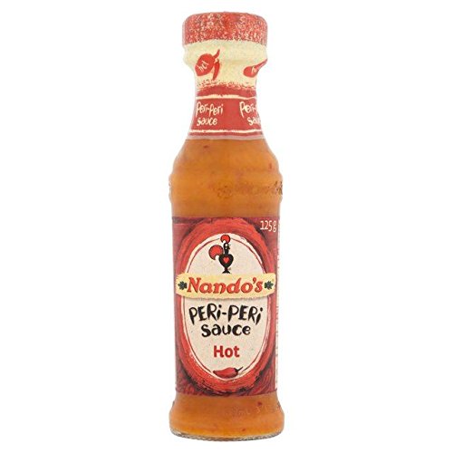 Nando's Hot Peri-Peri Sauce - 125g Bottle | Authentic African Chili Pepper Hot Sauce | Perfect for Grilling, Marinades & Spicy Food Lovers