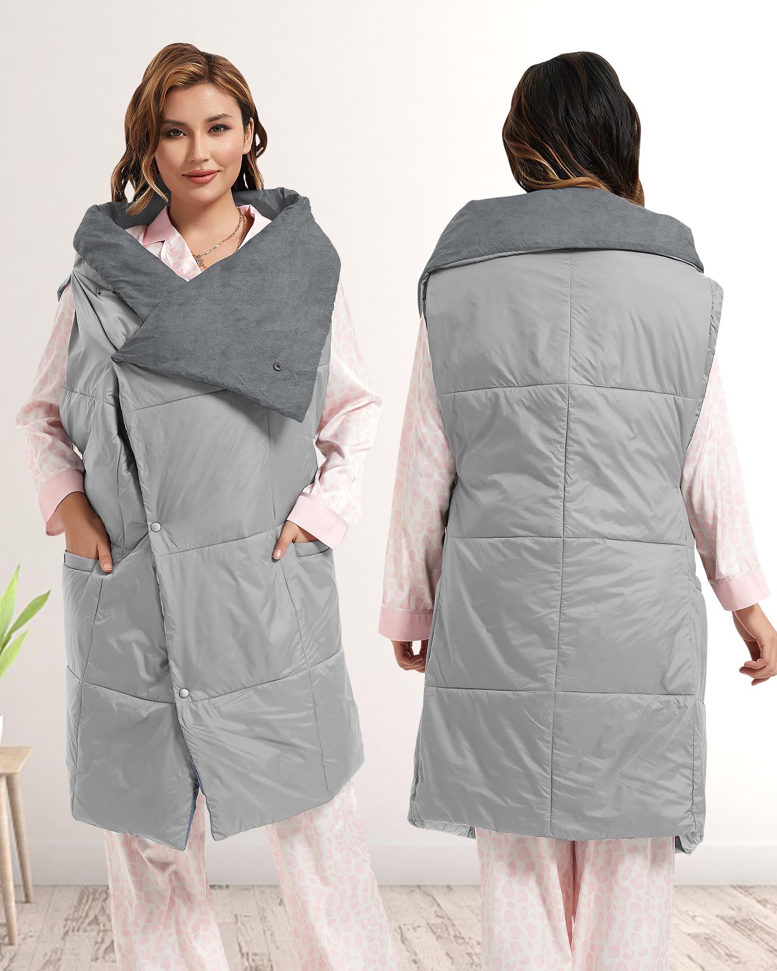7.4V USB Electric Heated Blanket - Battery Operated Portable Wireless Heating Shawl for Outdoor Camping, Travel & Home Use