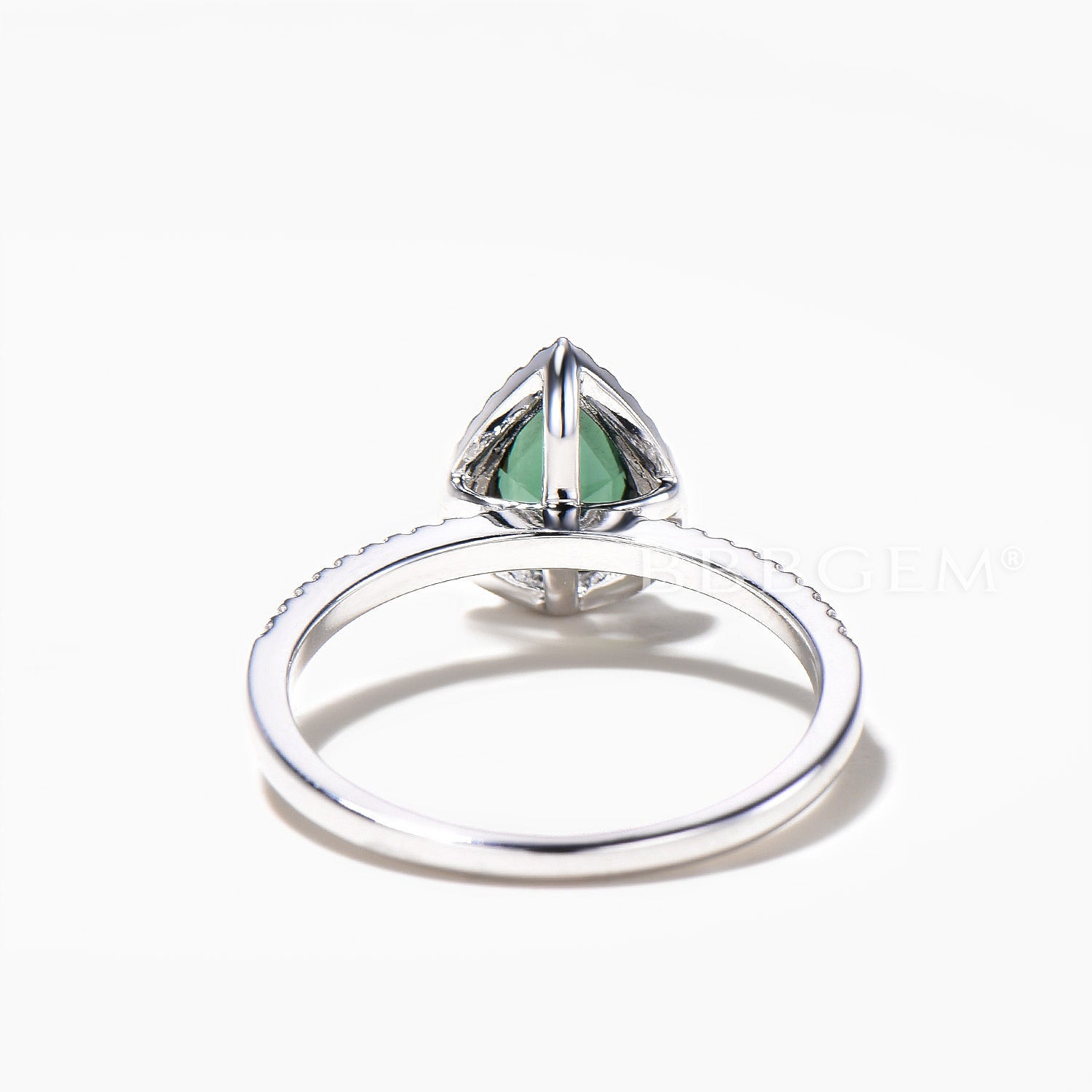 1.25CT Pear Cut Natural Green Tourmaline Engagement Ring with Diamond Halo - Perfect for Proposals, Weddings & Anniversary Gifts
