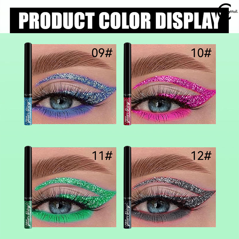 MLSMILE Waterproof & Long Lasting Glitter Liquid Eyeliner - Smudge Proof, Vibrant Colors for Party, Halloween, Cosplay & Everyday Makeup