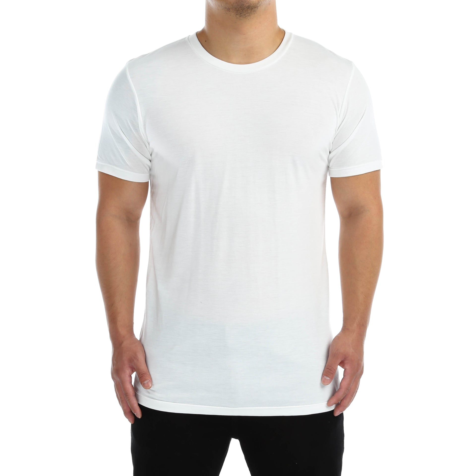 Premium New Star Poly Rayon Short Sleeve Crew Neck T-Shirt for Men & Women - Soft Breathable White Tee - Perfect for Casual Wear, Gym & Everyday Outfits