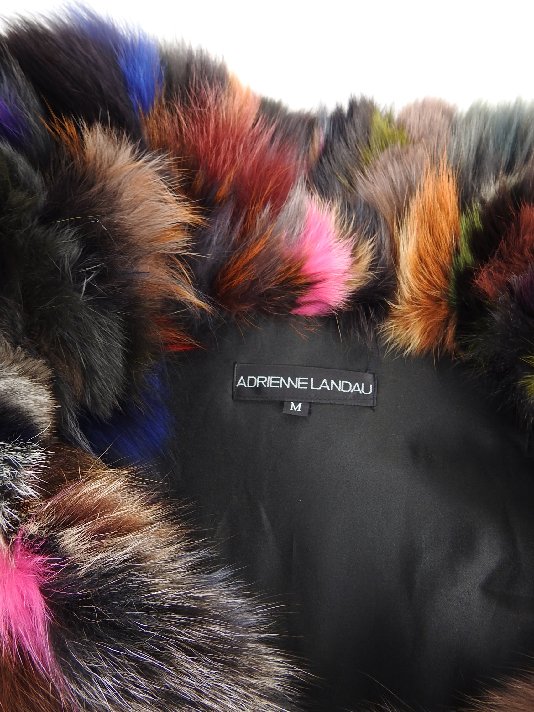 Adrienne Landau Women's Patchwork Fox Fur Vest - Size S / 6 - Luxury Winter Fashion for Parties & Outdoor Events