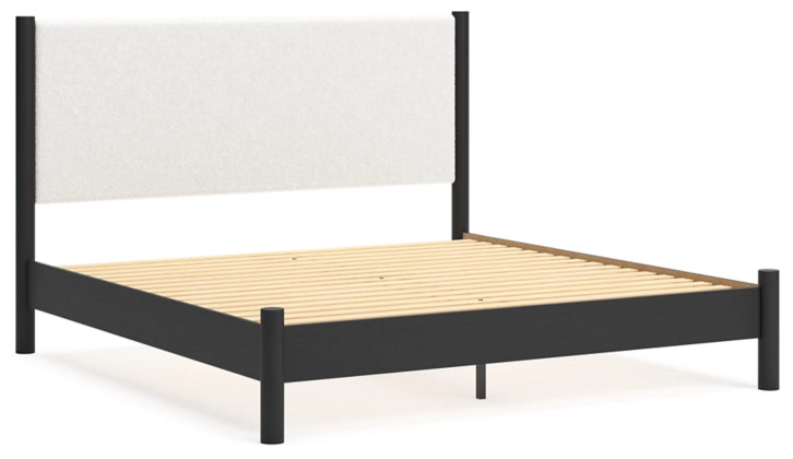 Cadmori King Size Upholstered Panel Bed Frame with 2 Nightstands - Modern Bedroom Set for Luxurious Master Suite Decor