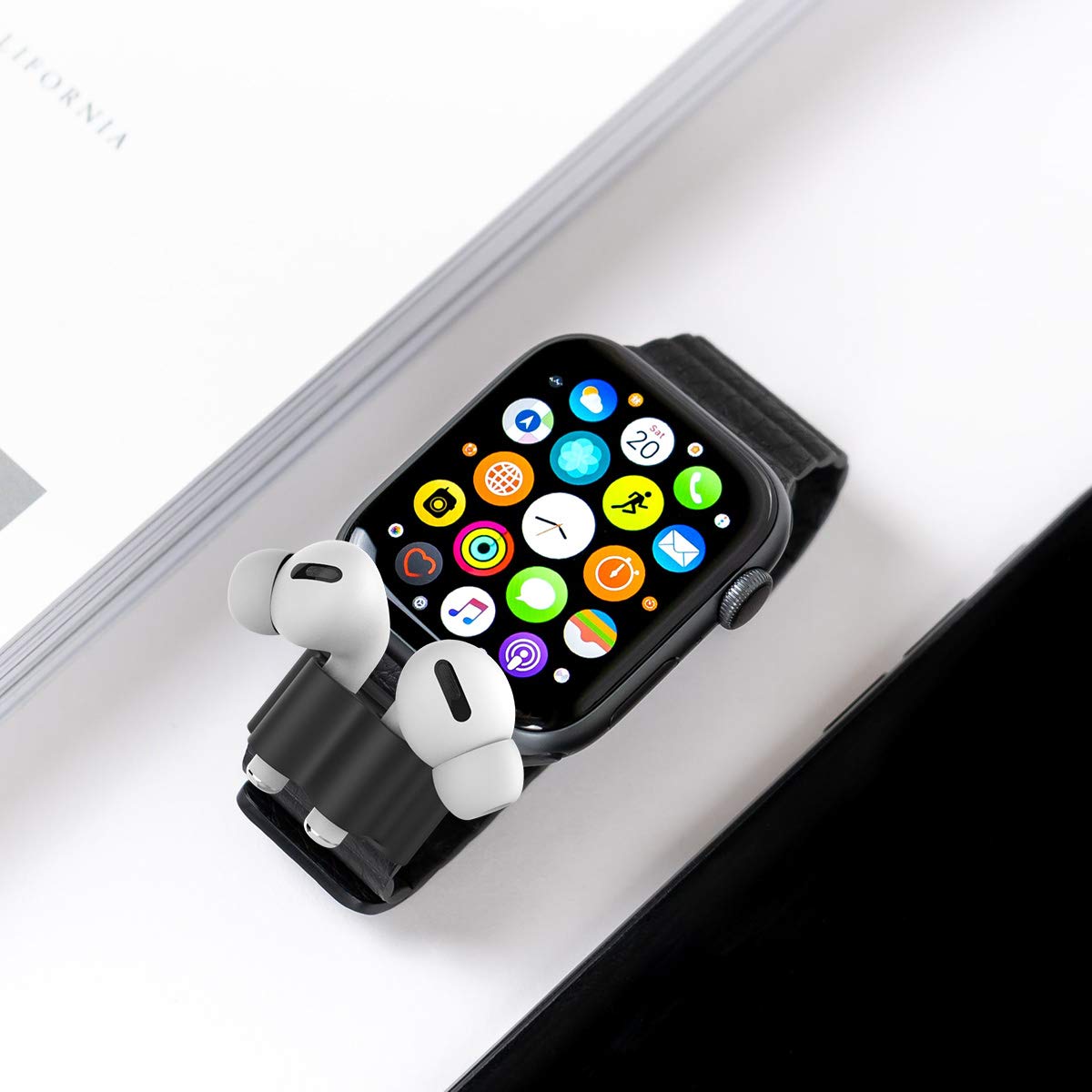 Anti-Lost AirPod Pro Strap Holder - for Sports & Work (Black+White)