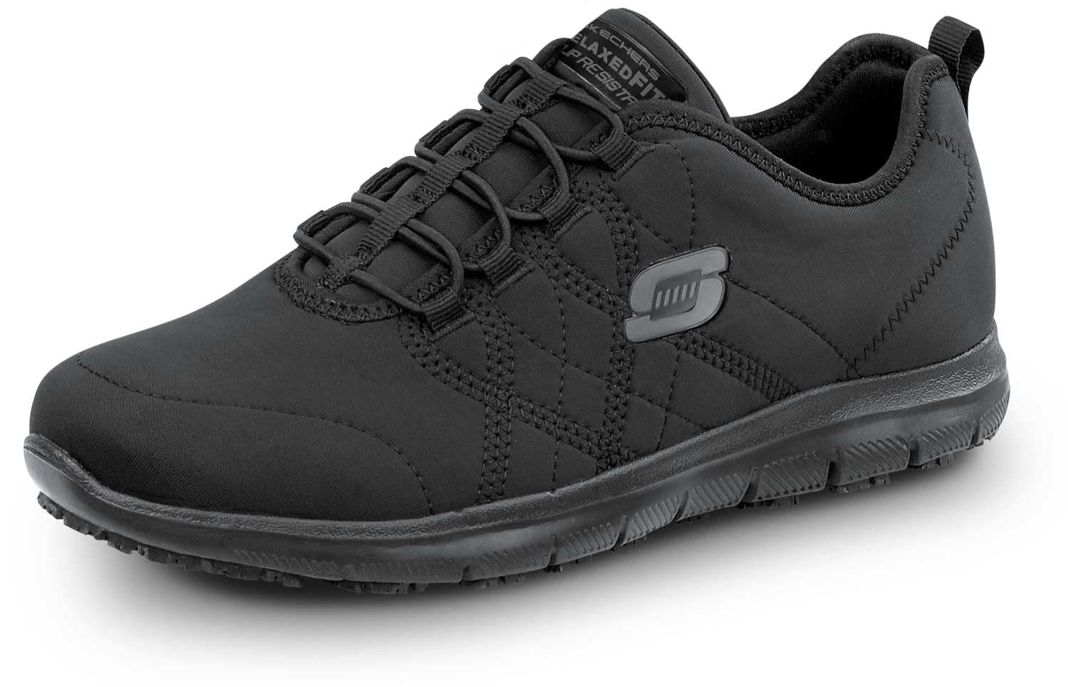 Skechers Alex Women's Slip-Resistant Athletic Shoes - Black Soft Toe Work Shoes for Nurses, Waitresses & Healthcare Professionals | Comfortable Non-Slip Sneakers for Long Shifts