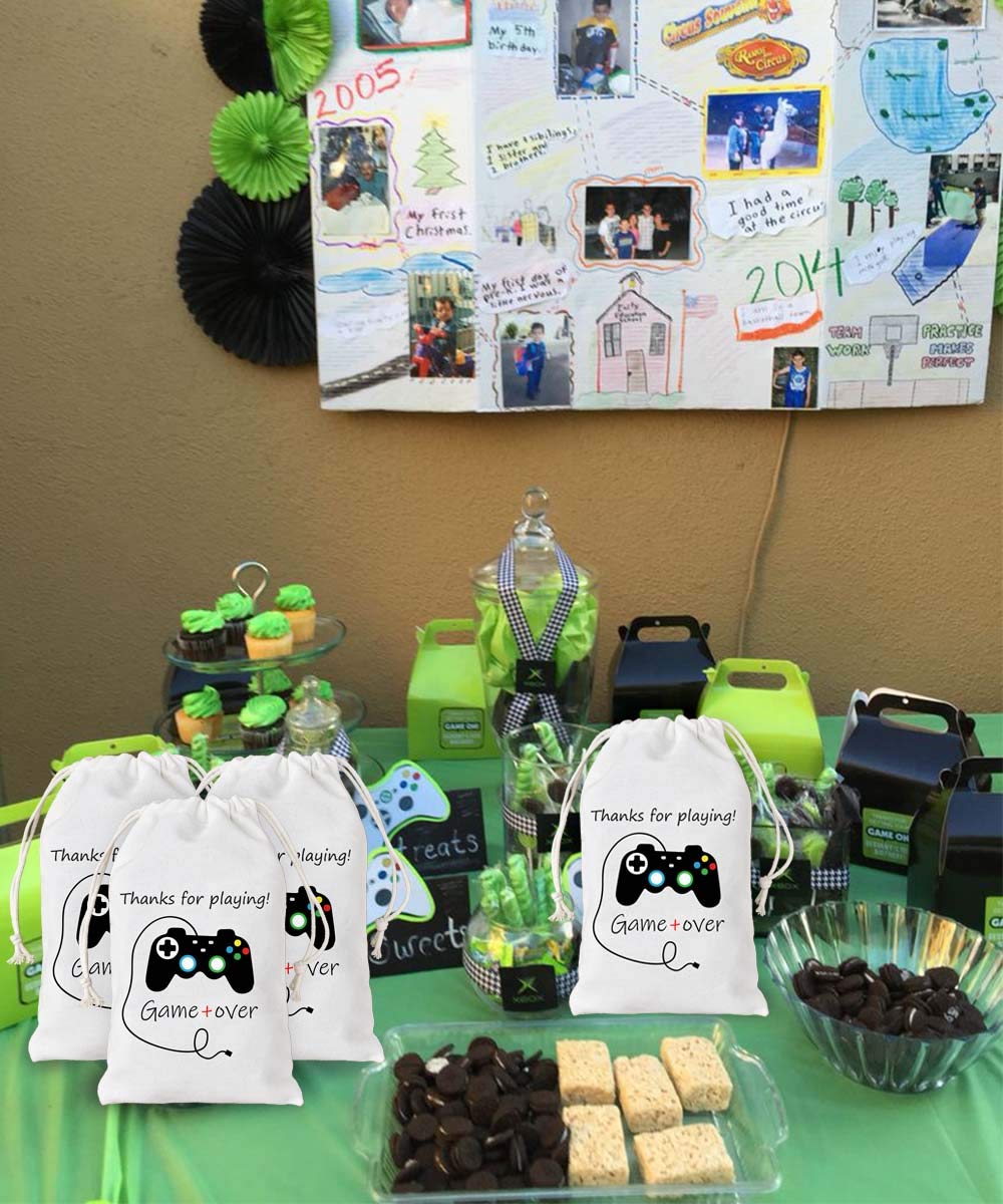 Kreatwow 12 Pack Video Game Themed Party Favor Bags - Gaming Birthday Party Supplies for Kids & Teens - Perfect for Game Night, Birthday Celebrations & Themed Events
