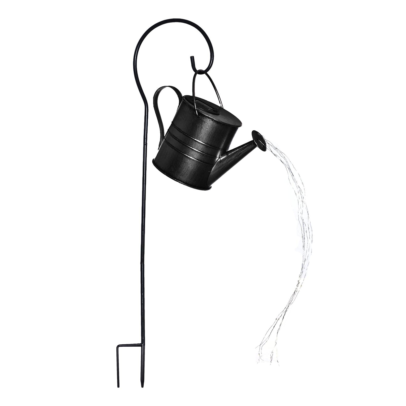 Solar Powered LED Watering Can Outdoor Lights - Waterproof Fairy String Lights with Bracket for Garden, Patio, Yard, Lawn Decor | Perfect for Pathway Lighting, Metal Statue Accents & Nighttime Landscape Illumination