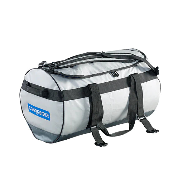 Caribee Kokoda 65L Water Resistant Duffle Bag - Lightweight Travel Duffel for Camping, Hiking & Gym - Grey