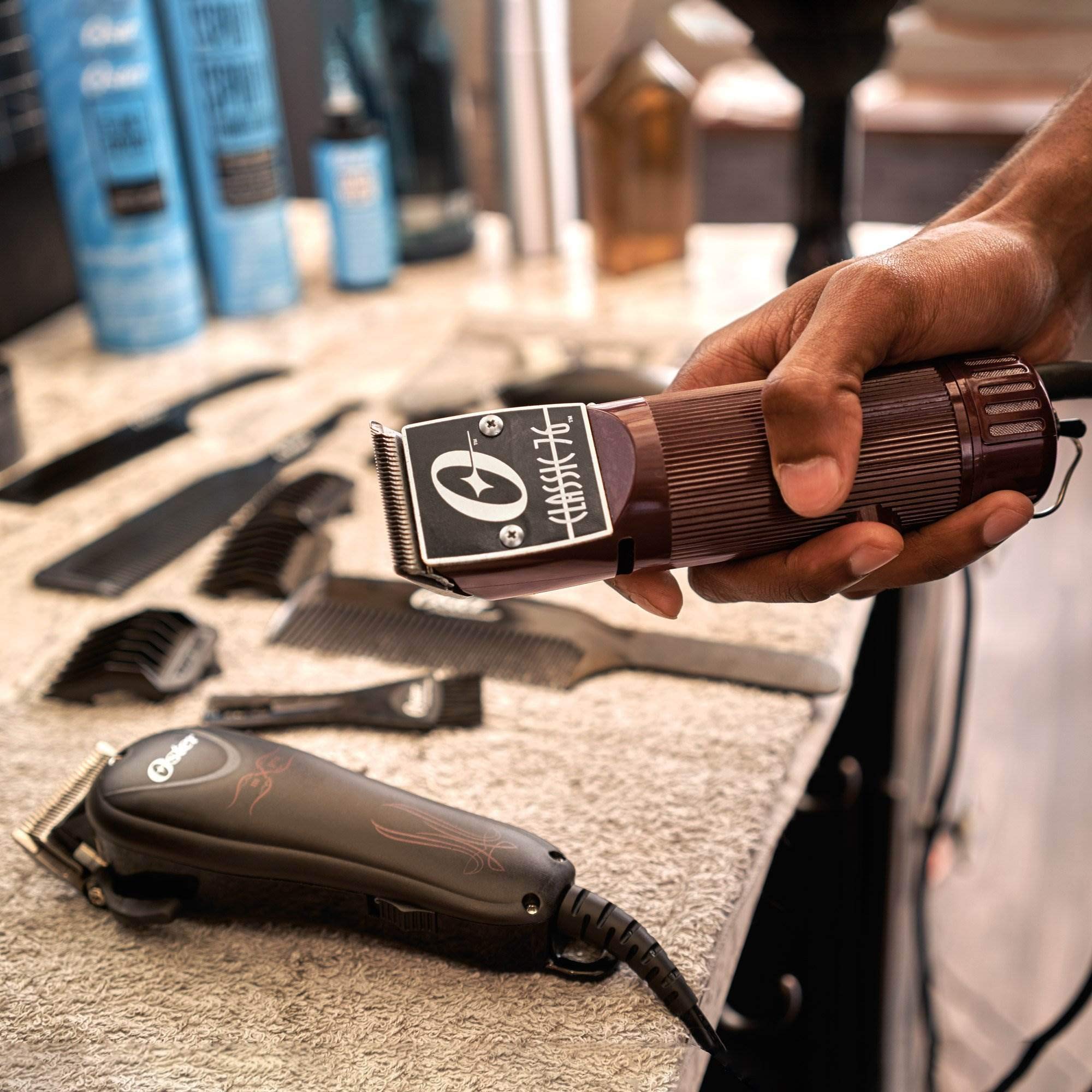 Oster Classic 76 Professional Barber Hair Clippers with Detachable Blade - Burgundy | Heavy-Duty Hair Cutting Tool for Salon & Home Use | Perfect for Men's Grooming, Fades & Precision Haircuts