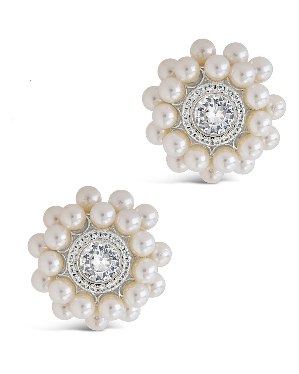 Betty CZ & Pearl Stud Earrings for Women - Elegant Cubic Zirconia and Pearl Jewelry Set - Perfect for Wedding, Party & Daily Wear