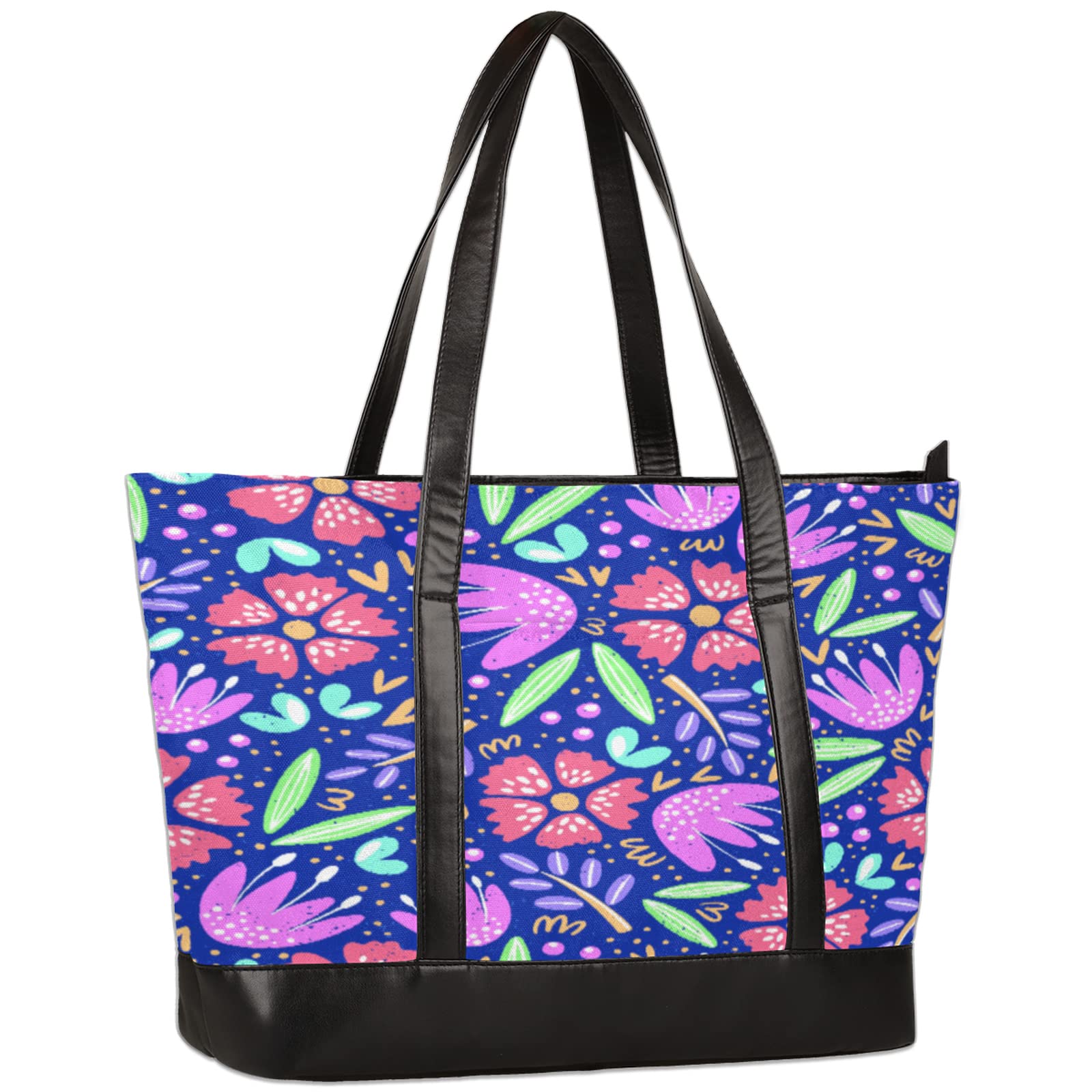 Vintage Floral Laptop Tote Bag for Women - 15.6 Inch Lightweight Waterproof Computer Bag, Stylish Work Shoulder Bag for Business Office, School & Travel | Perfect for Professionals, Students & Commuters