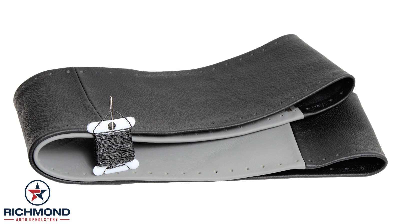 2006 Lincoln Mark LT Genuine Leather Steering Wheel Cover - Black & Gray for Enhanced Grip & Comfort - Perfect for Daily Commuting & Long Road Trips