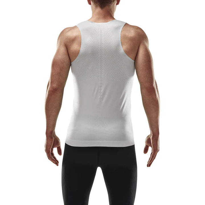 CEP Men's Ultralight Performance Tank Top - Moisture Wicking & Breathable Workout Shirt for Running, Gym & Training - White
