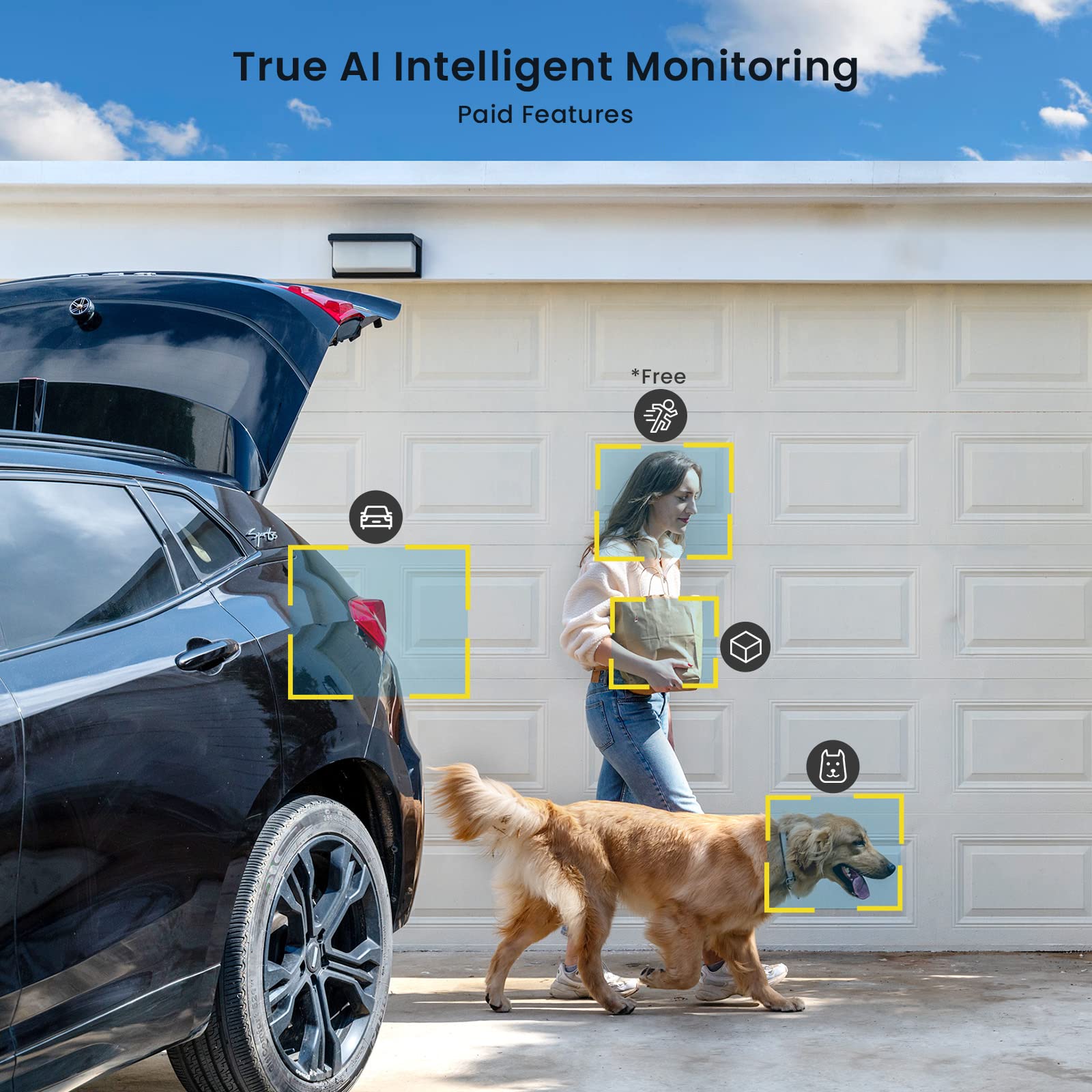 ieGeek 5MP Wireless Solar Security Camera Outdoor - 360° PTZ WiFi CCTV with 9000mAh Battery, PIR Motion Detection & Night Vision - Ideal for Home, Yard, Garage Surveillance & Property Protection