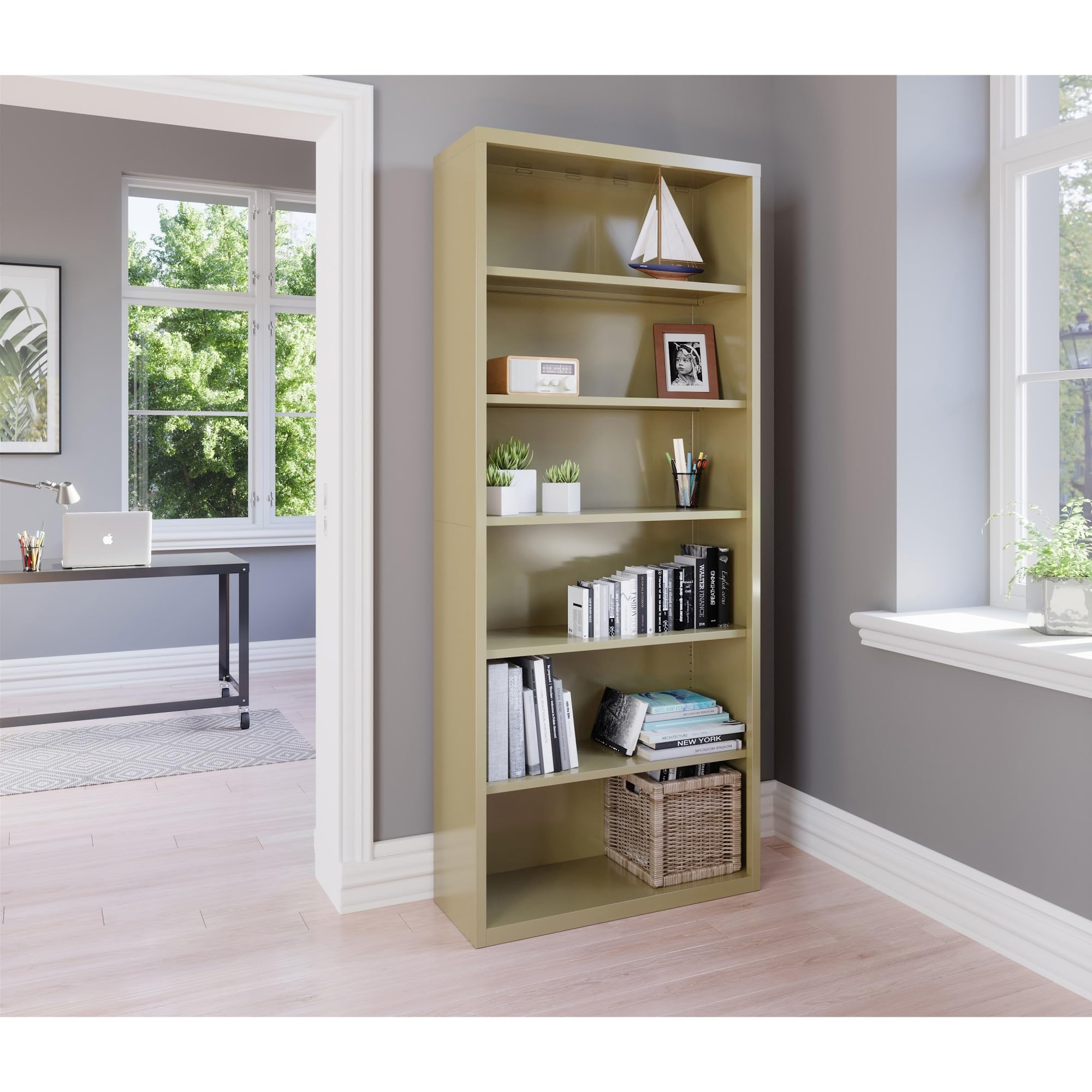 Lorell LLR41293 Fortress Series Steel Bookcase - 34.5