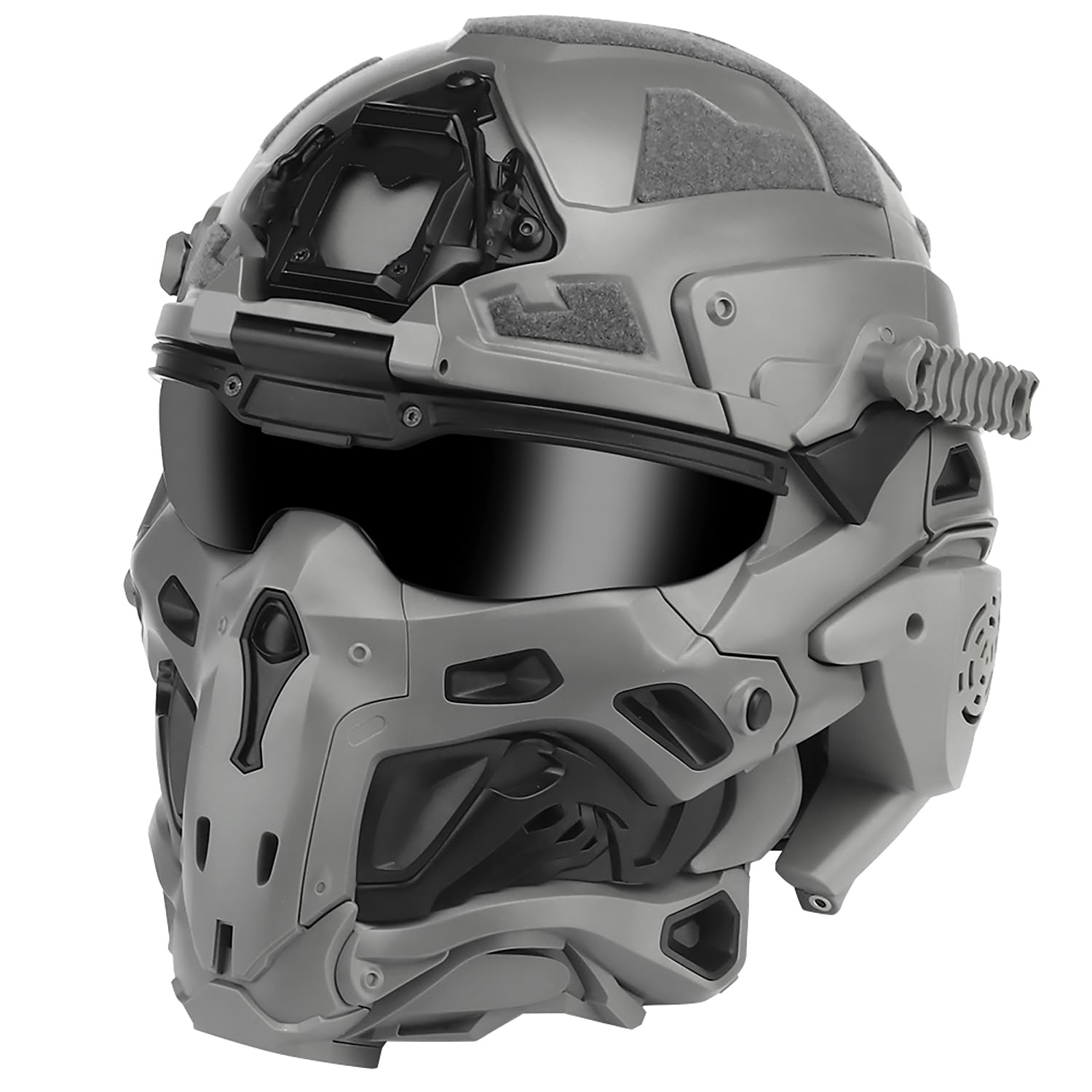 Tactical Full Face Helmet with Built-in Headset & Anti-Fog Fan - Military Airsoft Fast Helmet & Goggle Mask Set for Paintball, Cosplay, and Outdoor Combat Training