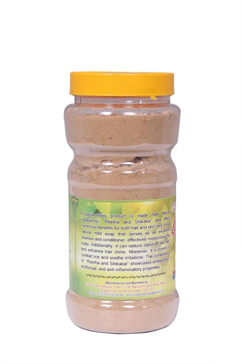 100% Natural Reetha & Shikakai Powder for Hair Growth - Chemical Free, No Preservatives or Pesticides - Hair Strengthening Mask for Silky Smooth Hair (200g) - Perfect for DIY Hair Treatments & Ayurvedic Hair Care Routines
