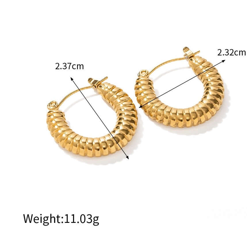 Minimalist 18K Gold Plated Hoop Earrings for Women - Classic Small Gold Hoops for Everyday Wear | JDEW018 | Perfect for Office, Date Night & Casual Outfits