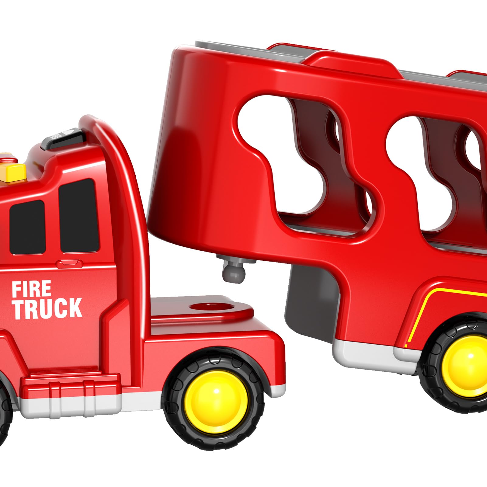 5-in-1 Fire Truck Toy Set with Lights & Sounds - Friction Powered Rescue Vehicles for Kids Ages 3-6 | Perfect Birthday Gift for Toddler Boys | Pretend Play, Emergency Role Play & Early Learning Toys