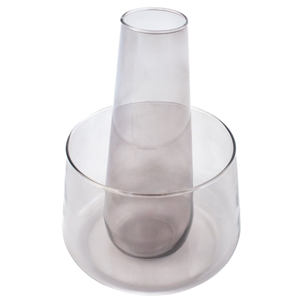 Cyan Design 11766 Water Drop Carafe & Bowl Set - Smoked Glass Pitcher with Matching Bowl for Elegant Water Serving, Entertaining & Home Decor