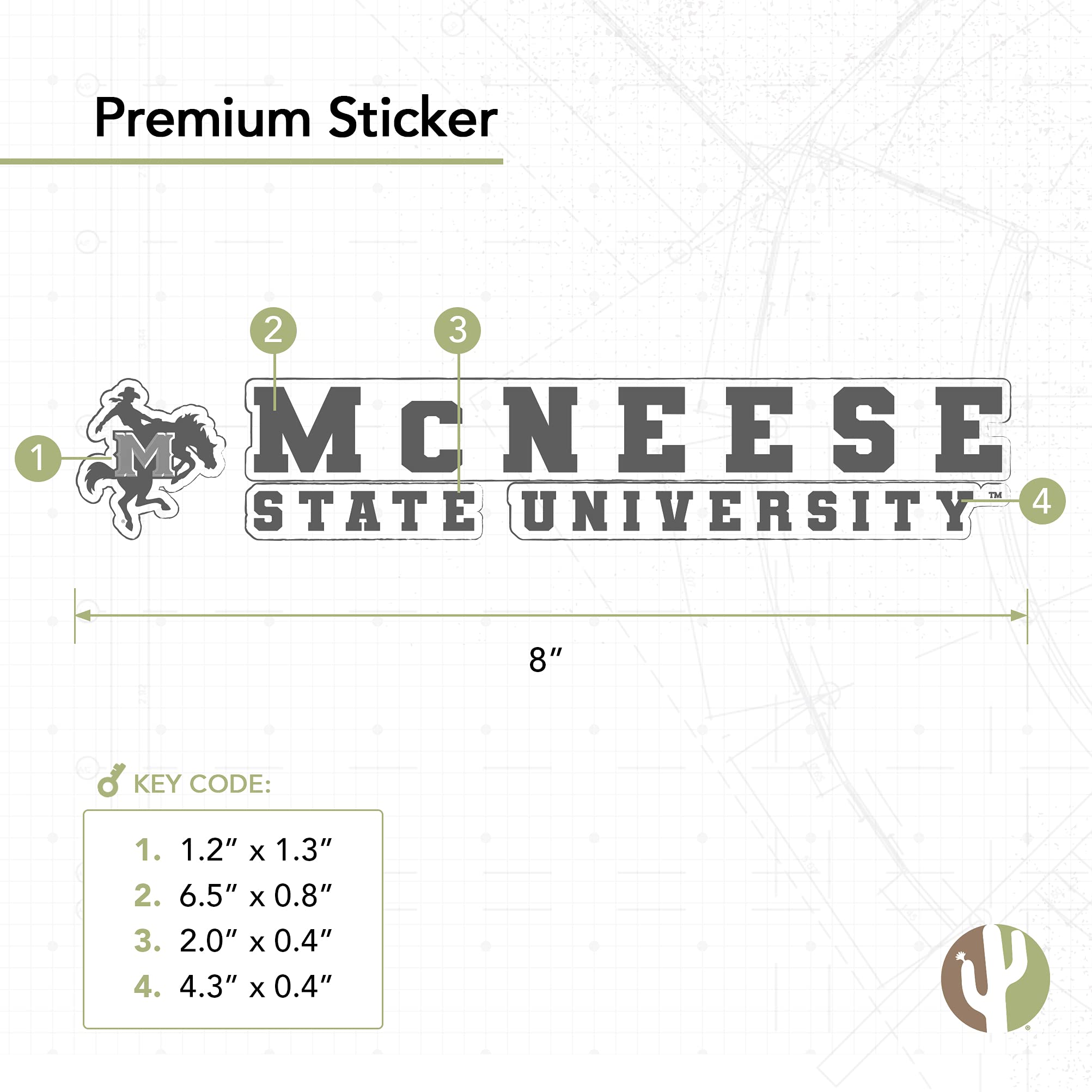 McNeese State University Cowboys Vinyl Decal Sticker - 8 Inch Waterproof Laptop, Water Bottle & Car Decal for School Spirit, Scrapbooking & Fan Gear | Geaux Cowboys Team Logo