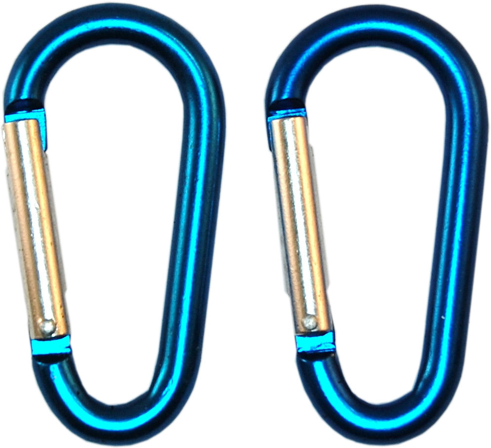 Beaver One Pair Round Alloy Carabiners Standard Blue - Durable Climbing Gear for Outdoor Adventures, Hiking, Camping & Keychains