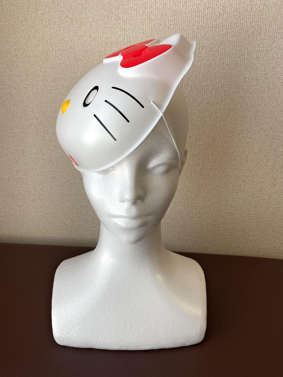 Hello Kitty Half Face Mask for Christmas Costume & Cosplay - Red & White Masquerade Party Mask with Ribbon | Perfect for Halloween, Anime Conventions & Themed Parties
