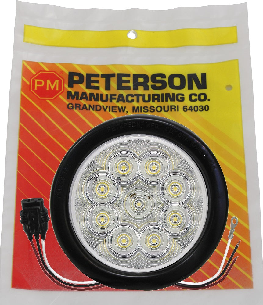 LumenX® 817KC 9 Clear Grommet Mount Kit - 4 Round LED Backup Lights with AMP Connector for Trucks, Trailers & Off-Road Vehicles - Waterproof Reverse Lights for Night Driving & Parking Assistance
