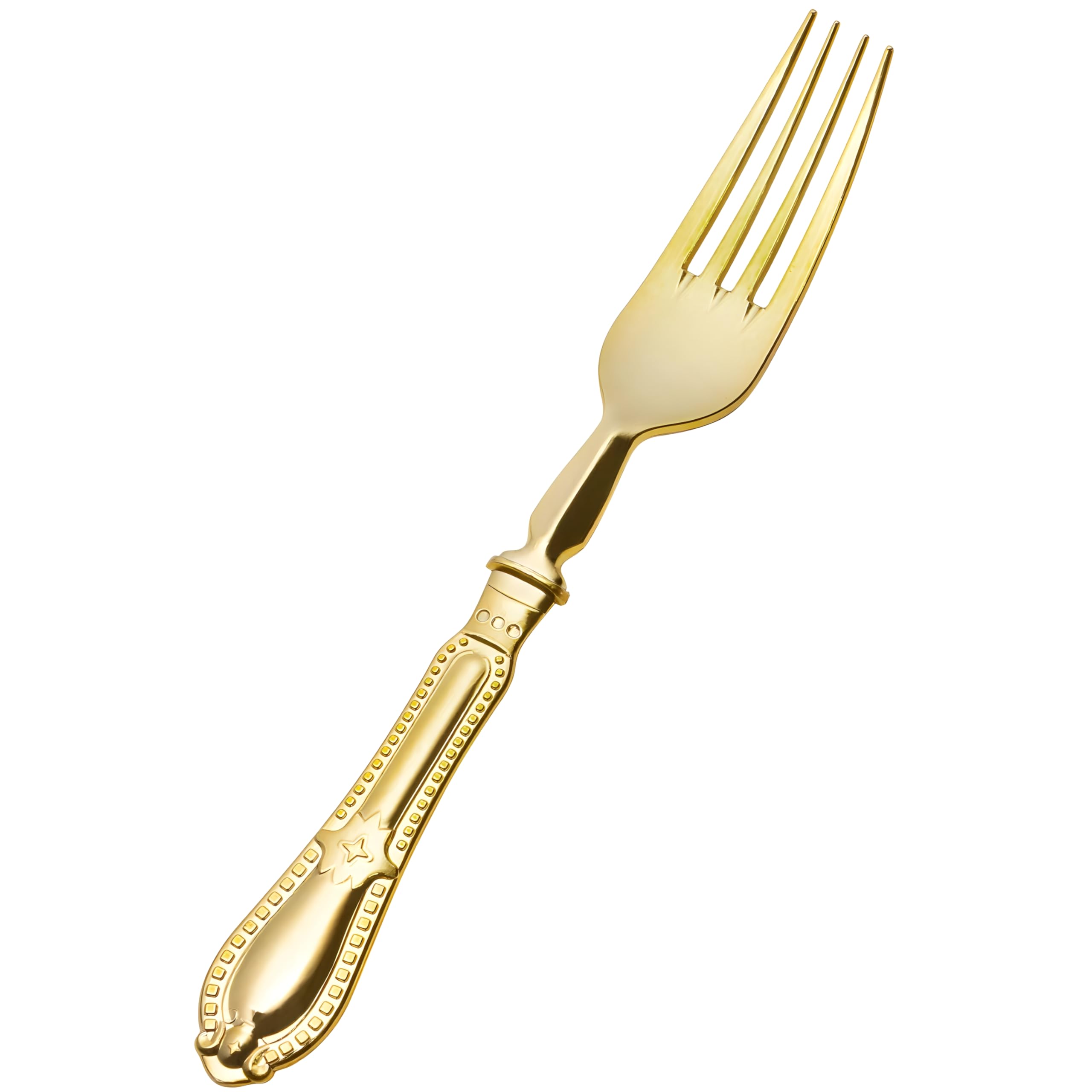 Baroque Style Shiny Gold Forks - Set of 12 Premium Stainless Steel Cutlery - Elegant Dining Utensils for Weddings, Parties & Daily Use - Durable & Dishwasher Safe