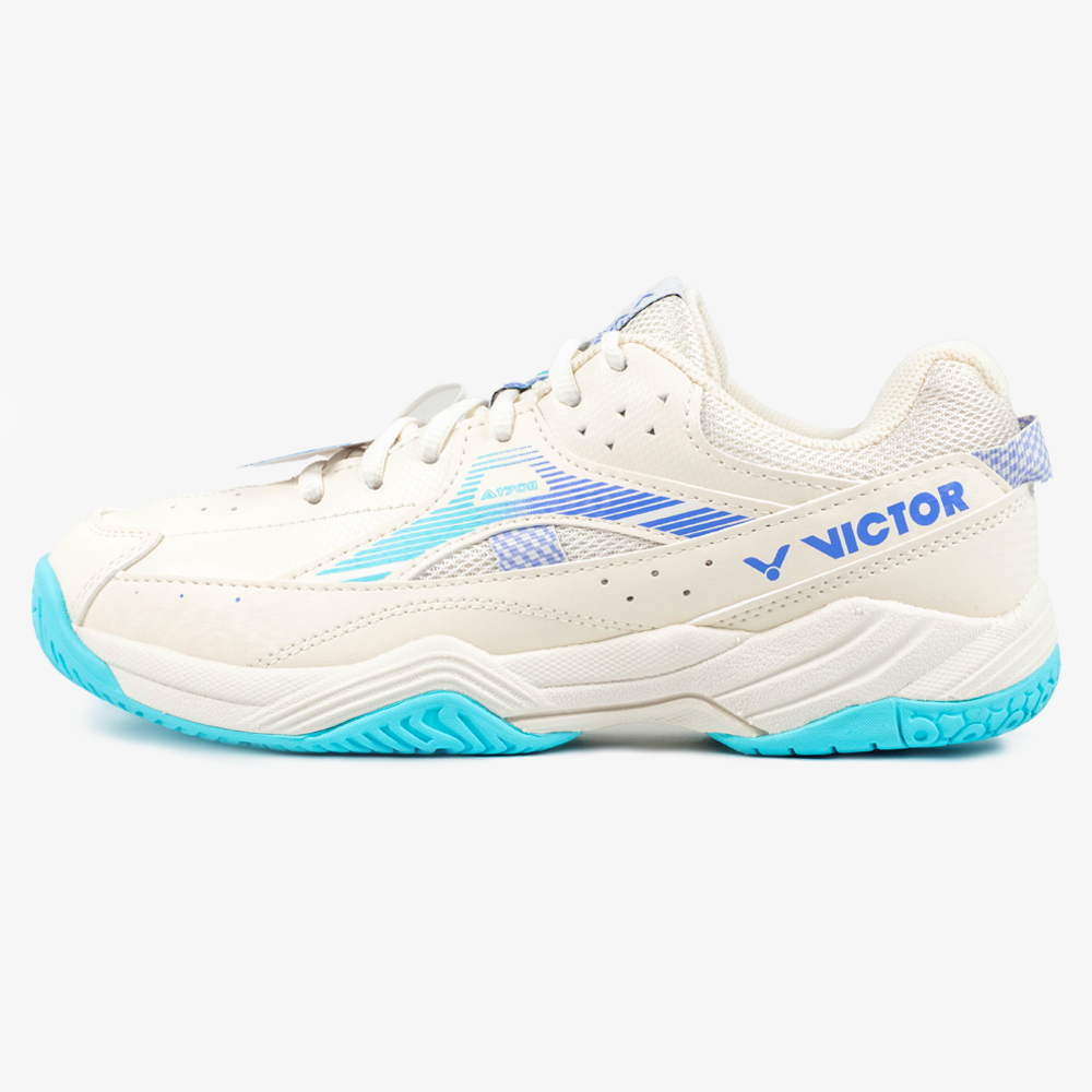 Victor A170II LR Court Shoe - Badminton Volleyball Tennis Indoor Sports Shoes for Men & Women - Lunar White/Pale Turquoise - Perfect for Gym, Training & Casual Wear