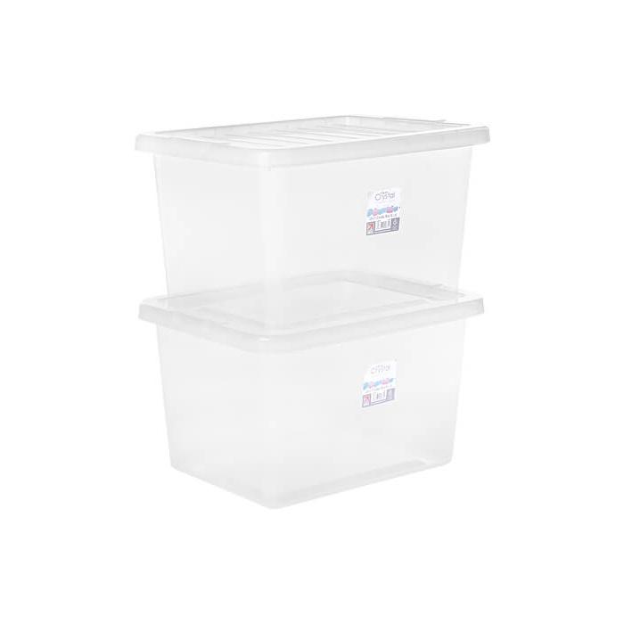 25LT Clear Crystal Storage Box with Lid - Perfect for Organizing Jewelry, Crafts, and Home Decor Items
