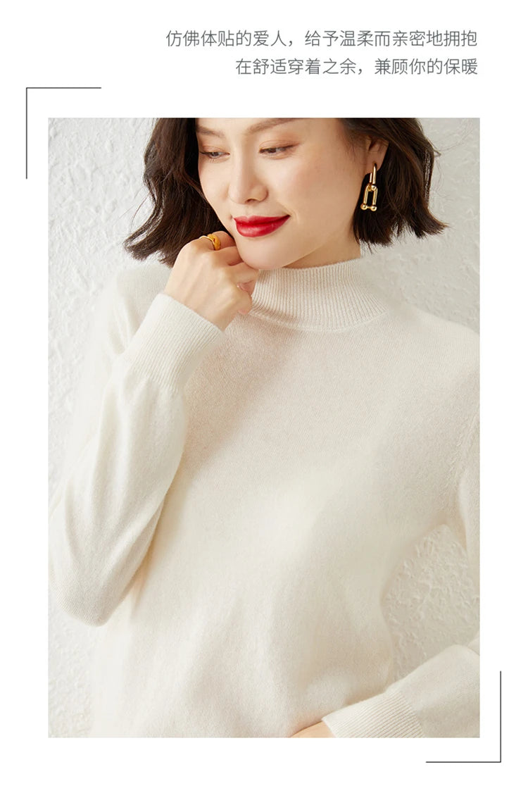 Warm Long Sleeve Pullover Sweater for Women - Cozy Knitwear for Fall & Winter - Perfect for Casual Outfits and Layering