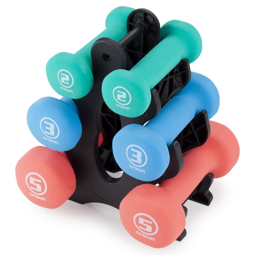 Crown Neoprene Hand Weights Set of 3 - Body Sculpting for Home Workouts