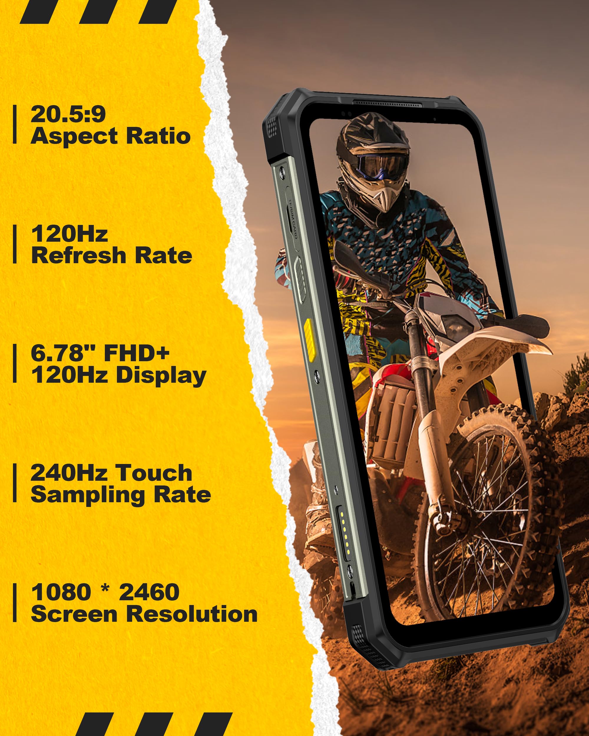 Ulefone Armor 24 Rugged Smartphone - Android 14, 22000mAh Battery, 1000Lumens Camp Light, 24+256GB Storage, 64MP Dual Cameras, 6.78” Display, NFC/GPS/Face Unlock, 4G LTE Unlocked - Perfect for Outdoor Adventures, Camping & Extreme Conditions
