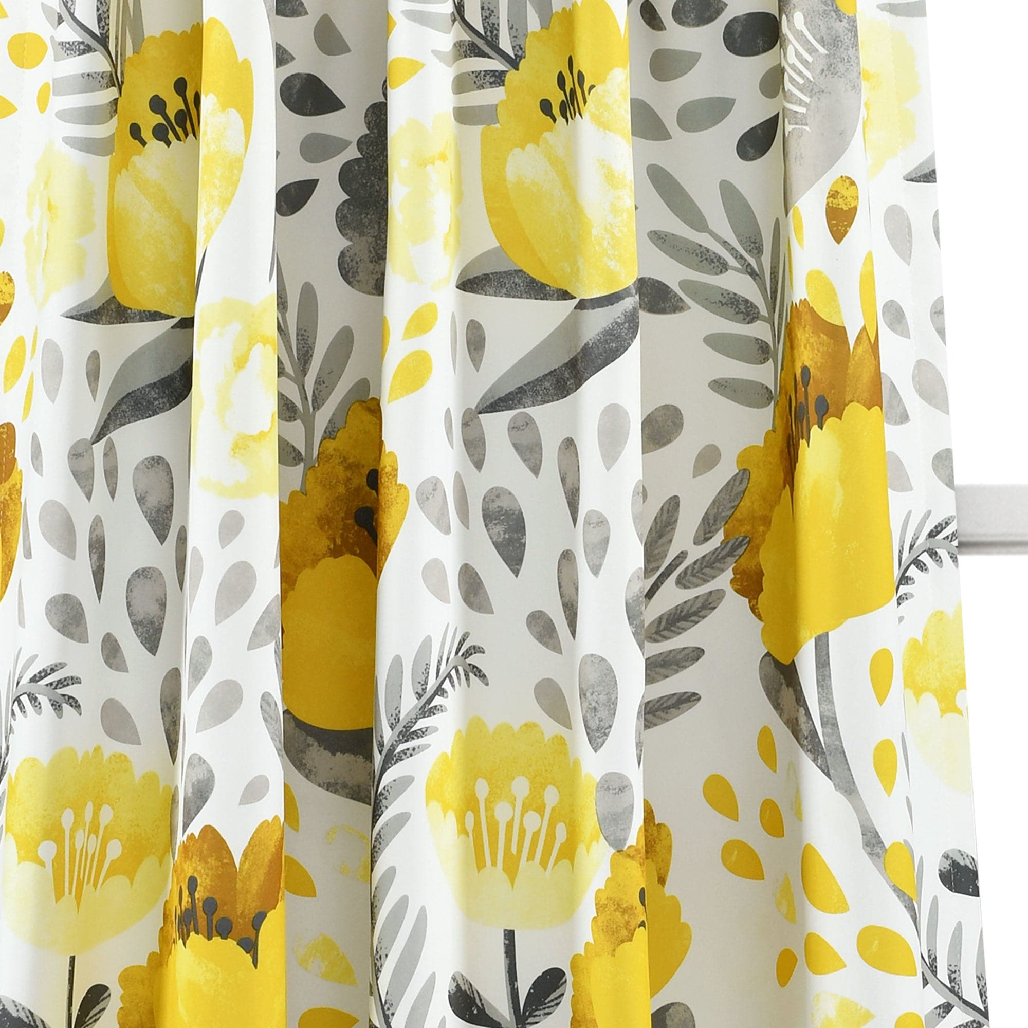 Poppy Garden Light Filtering Window Curtain Panel Set - Floral Sheer Drapes for Living Room & Bedroom - Soft Sunlight & Privacy Protection
