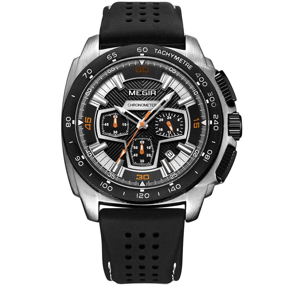 MEGIR Military Sport Watch for Men - Waterproof, Luminous, Luxury Silicone Band - Perfect for Outdoor Adventures