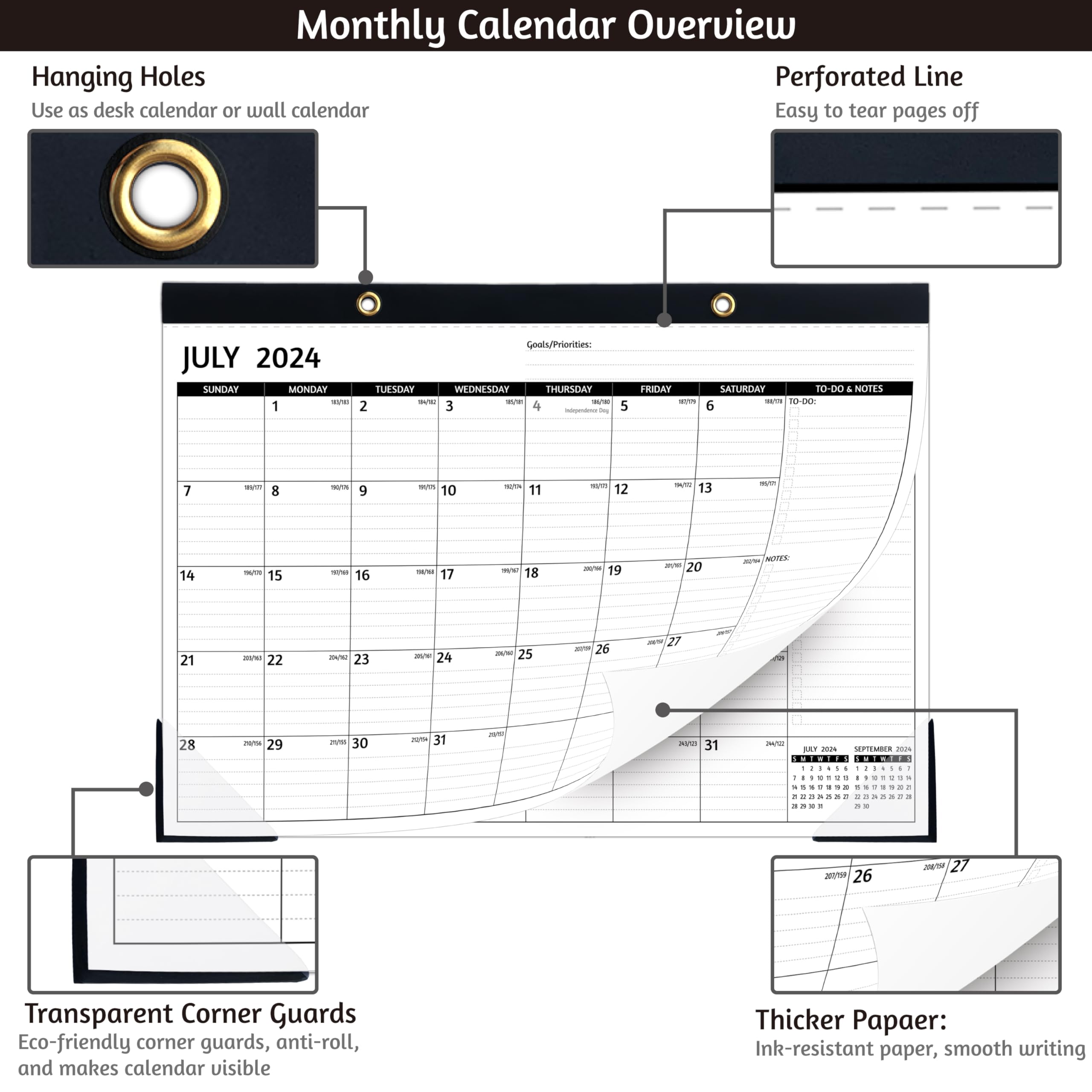 2024-2025 Monthly Desk Calendar (July 2024 - December 2025) - 18-Month Large Planner 17