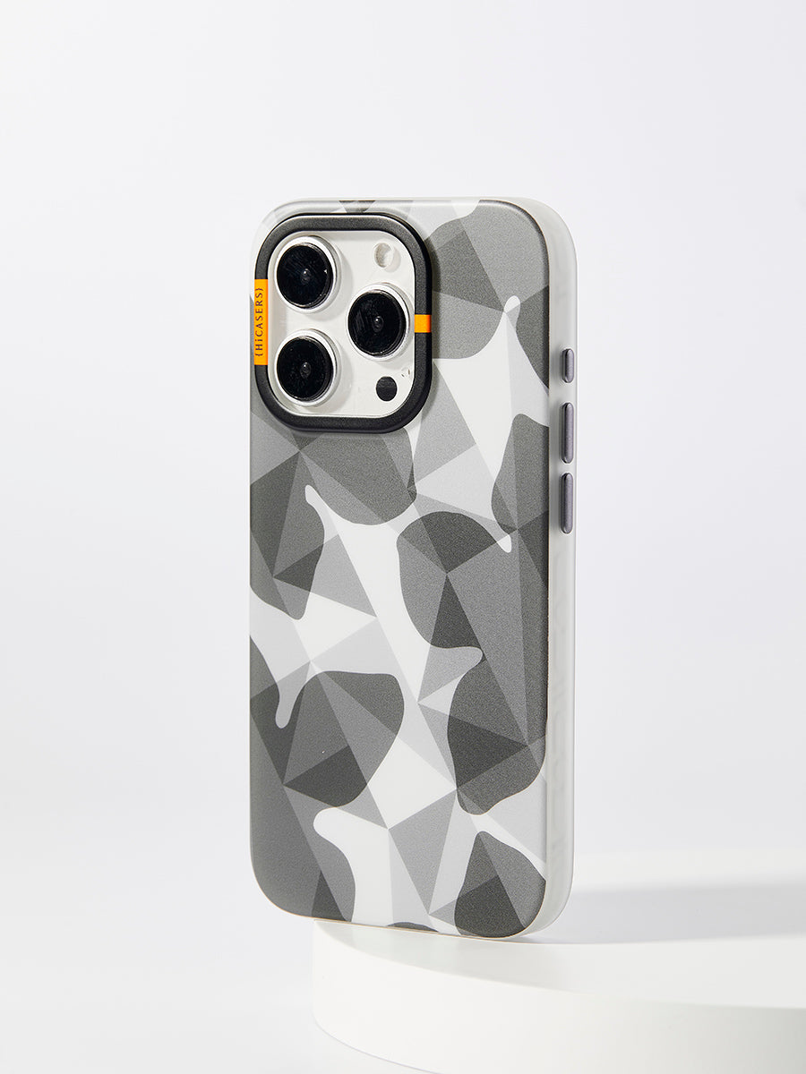 Checkered Blossom Phone Case - Deep Grey | Trendy Protective Cover for iPhone & Samsung | Perfect for Everyday Use, Travel & Gifting