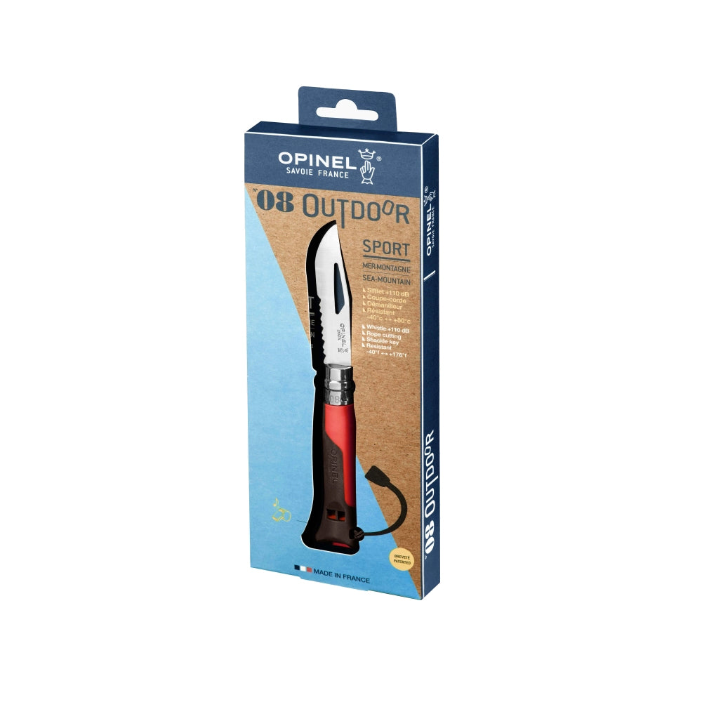 Opinel No.08 Stainless Steel Outdoor Knife - Folding Pocket Knife for Camping, Hiking & Survival - Sharp & Durable French Made Blade